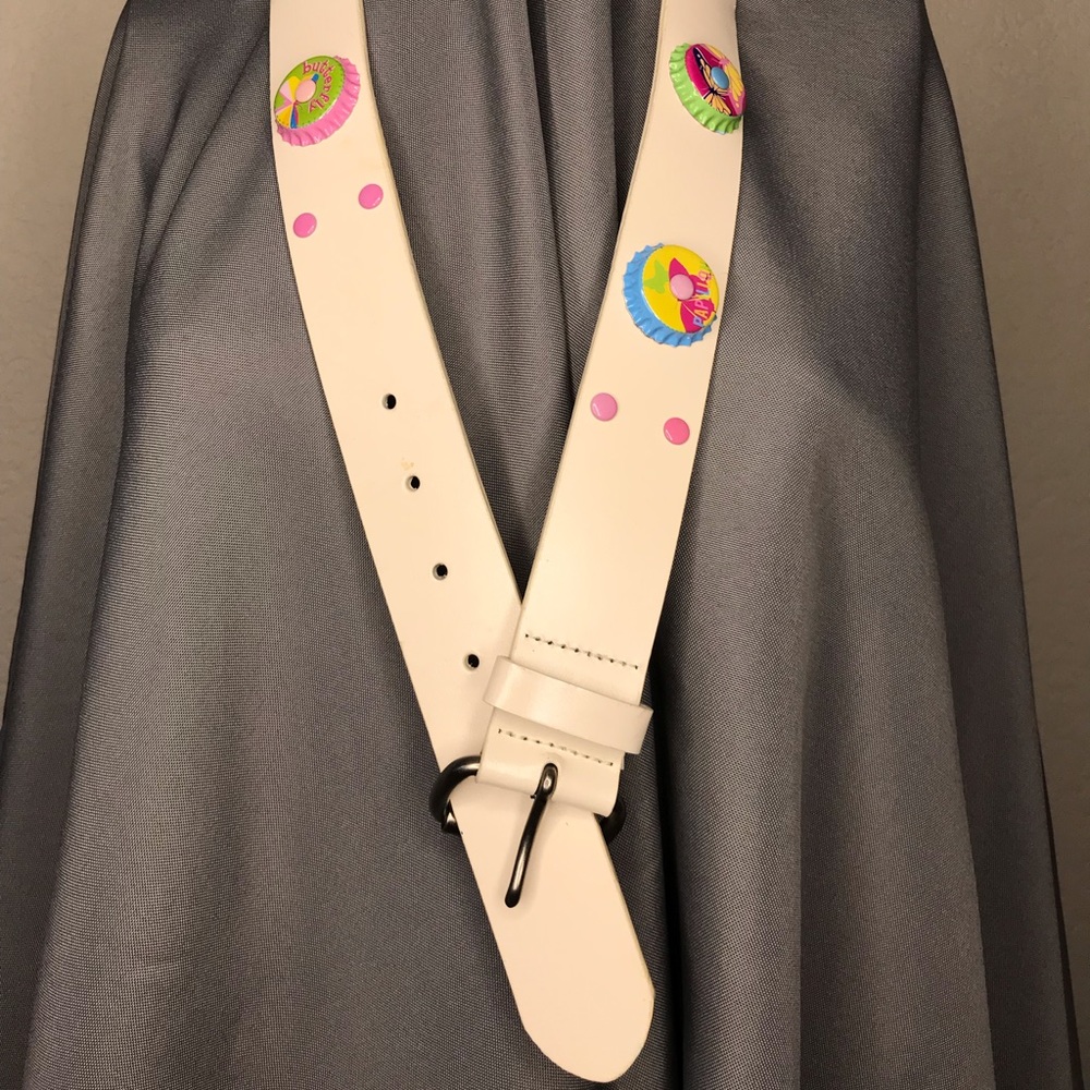 White Bottle Cap Belt